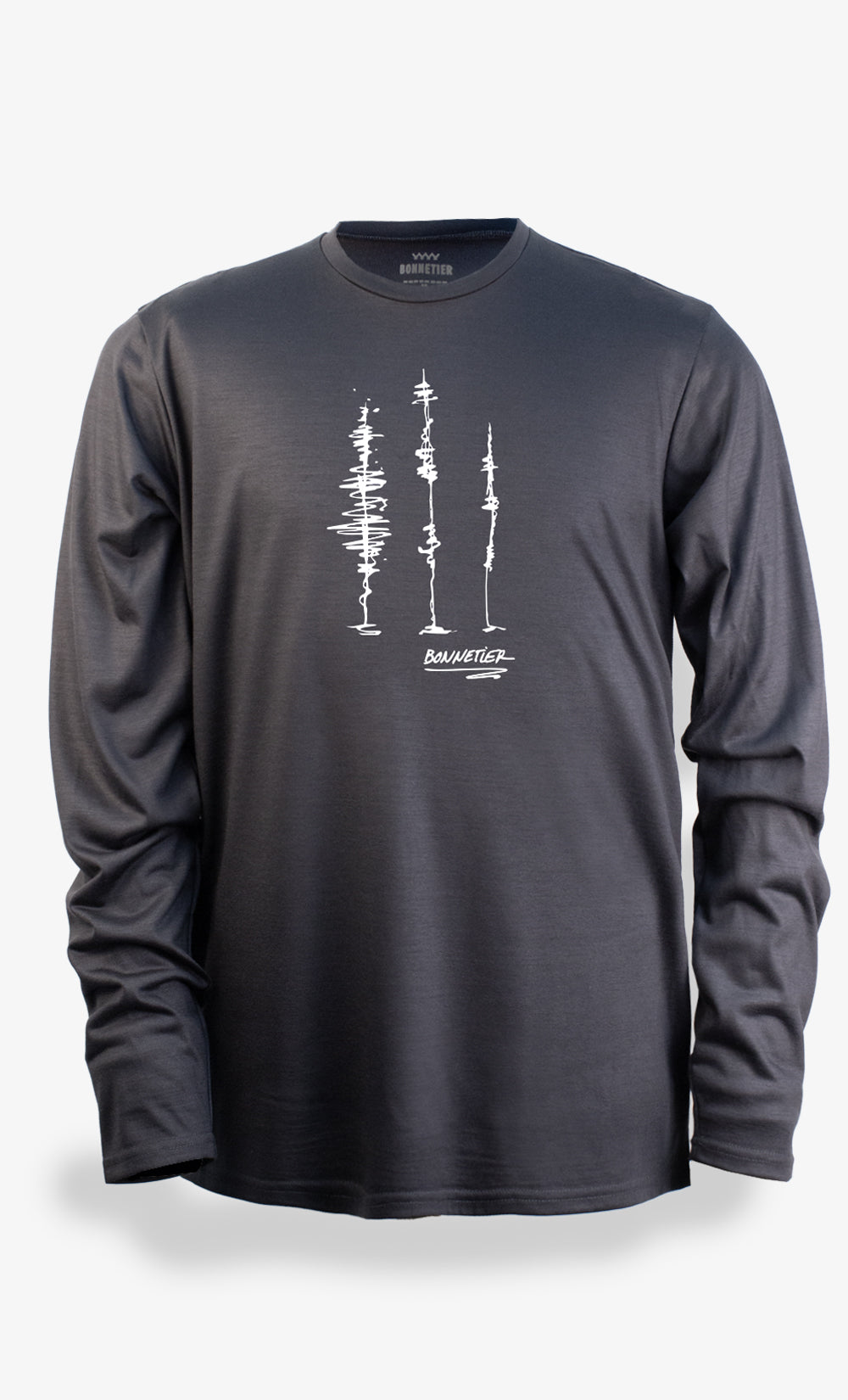 Haut manches longues mérinos homme charbon imprimé Sketchy Tree – BONNETIER