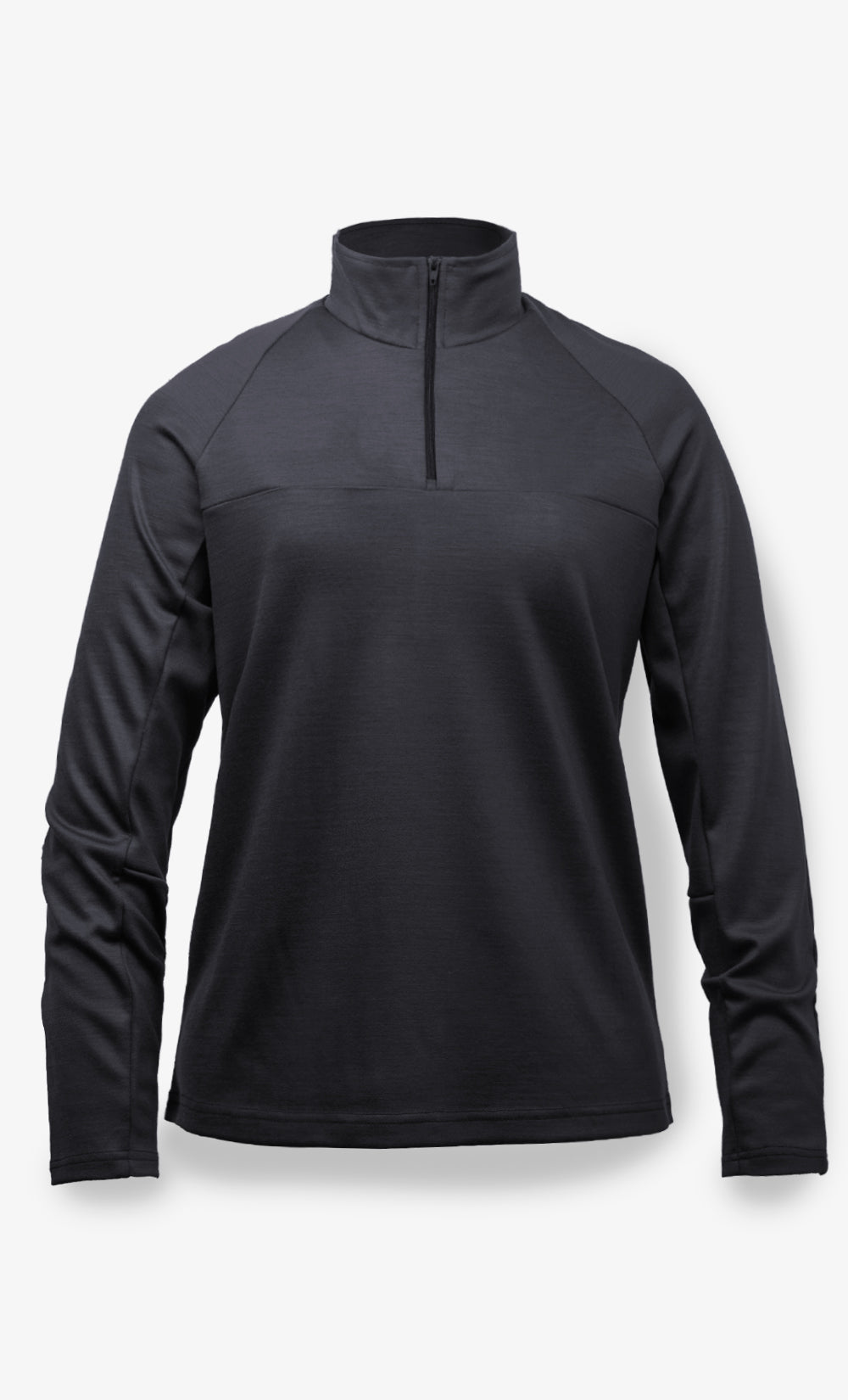 Women's Merino Wool Ultra Black Long Sleeve - Half Zip