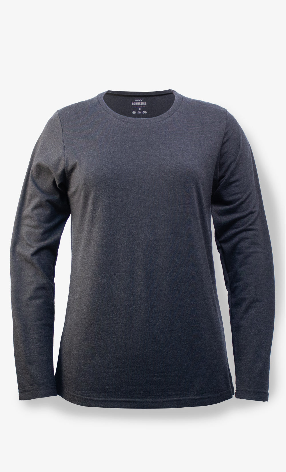 Long Sleeve Merino Flannel Heather Black - Plain