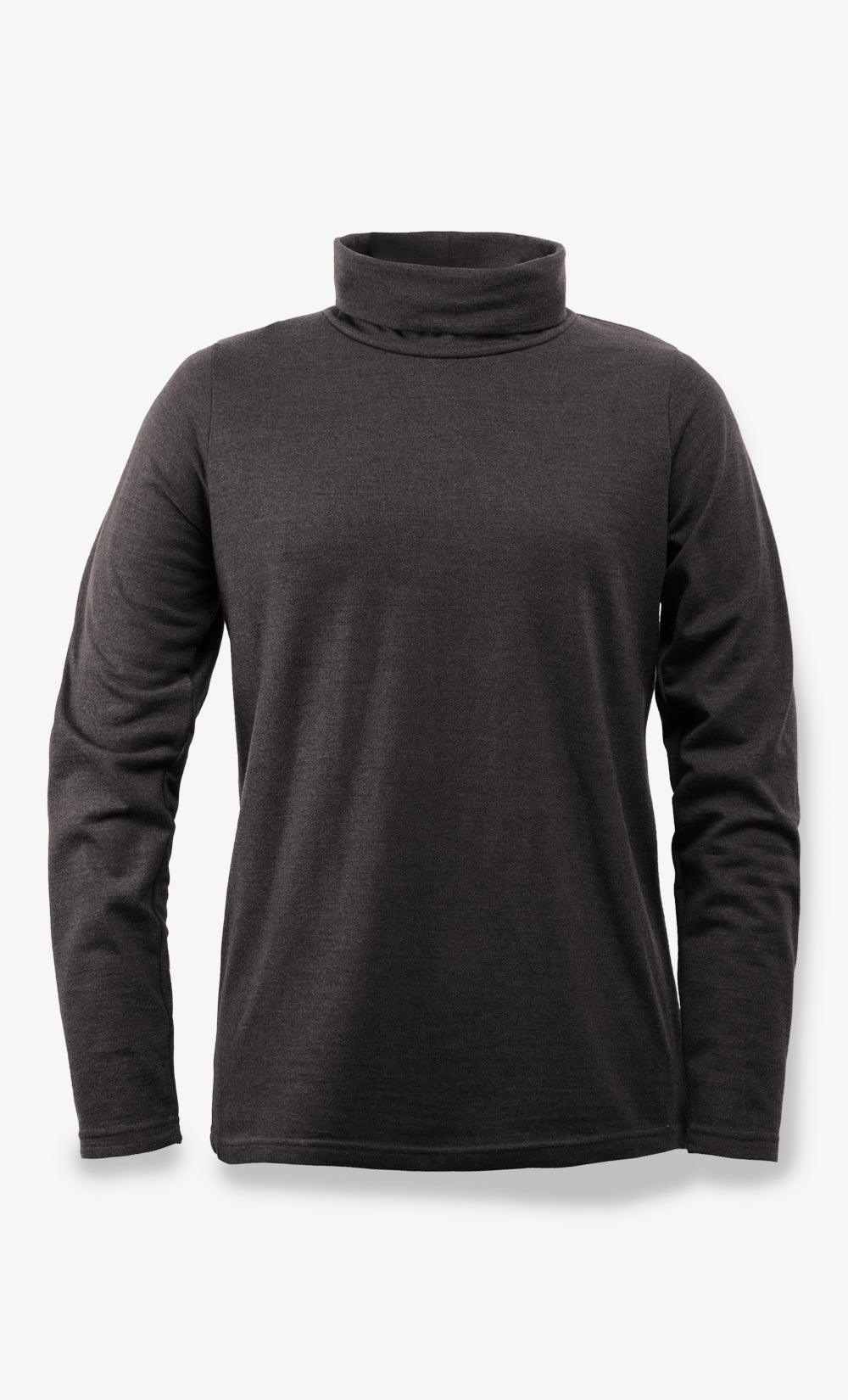 Col Roulé Flanelle Mérinos Femme - Noir Chiné