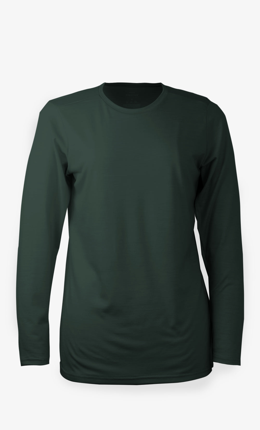 Women's Dark Green Techpro Merino Wool Long Sleeve - Plain