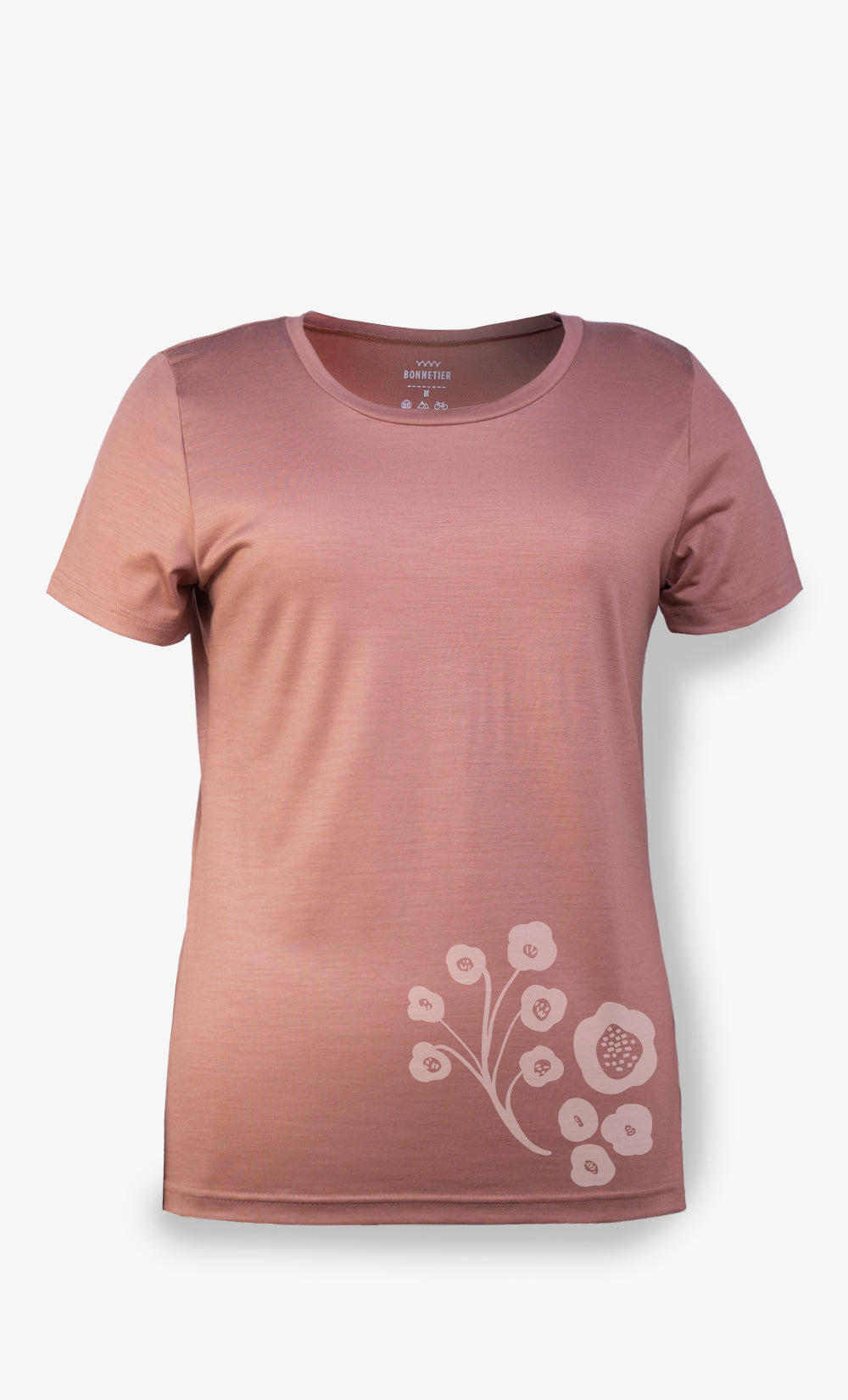 T-Shirt Mérinos Femme Saumon Ultra Léger - Coquelicot