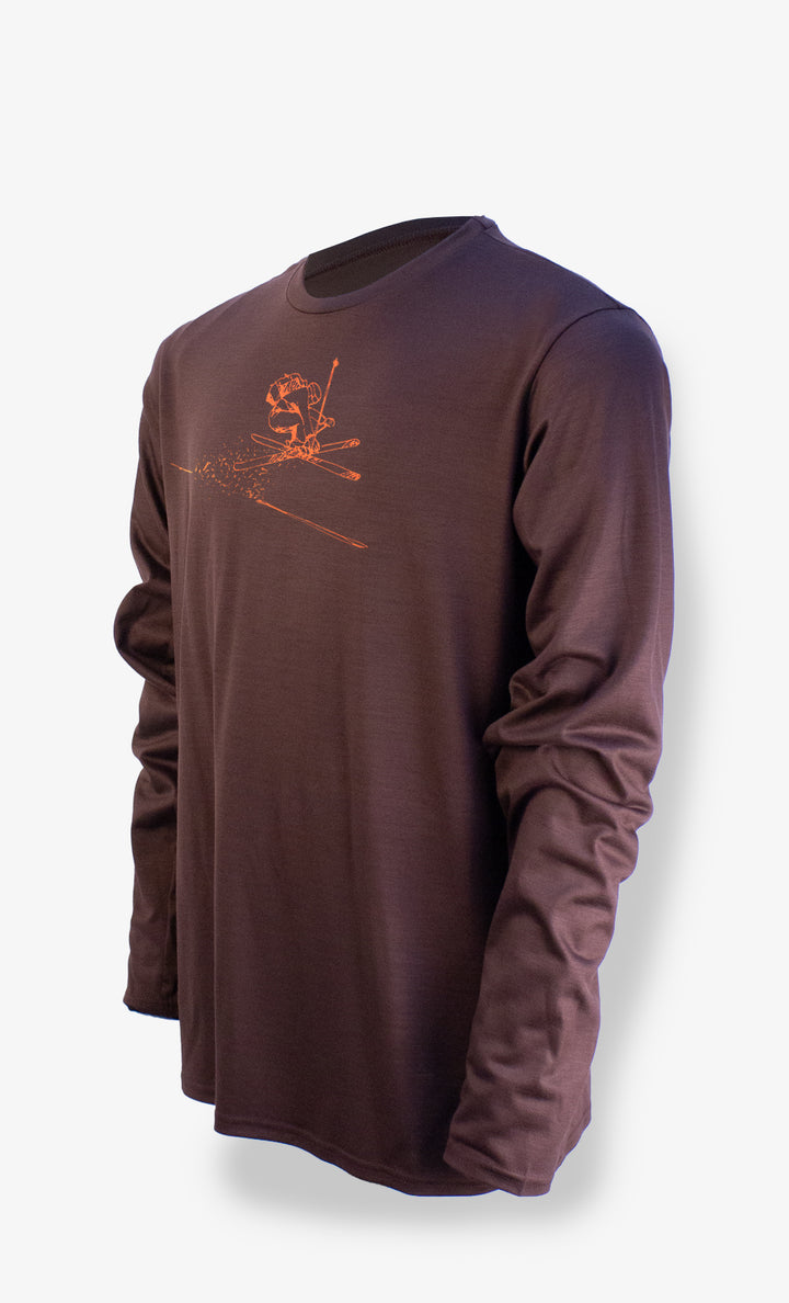 Men's Merino Long Sleeve Techcrew Burgundy - Jump