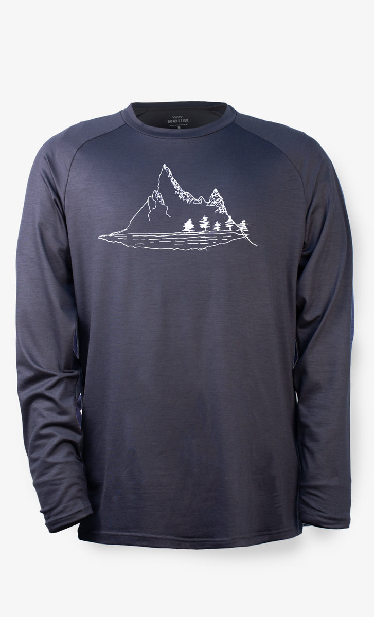 Men's Merino Stretchwool™ Raglan Long Sleeve Charcoal - Solid