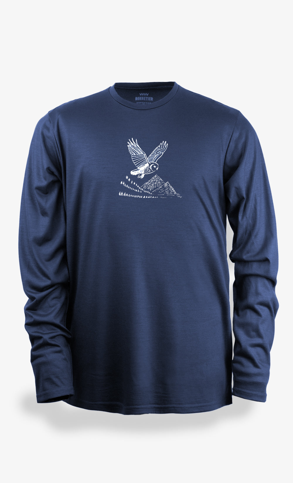 Men's Merino Wool Long Sleeve Techcrew Navy - Chouette