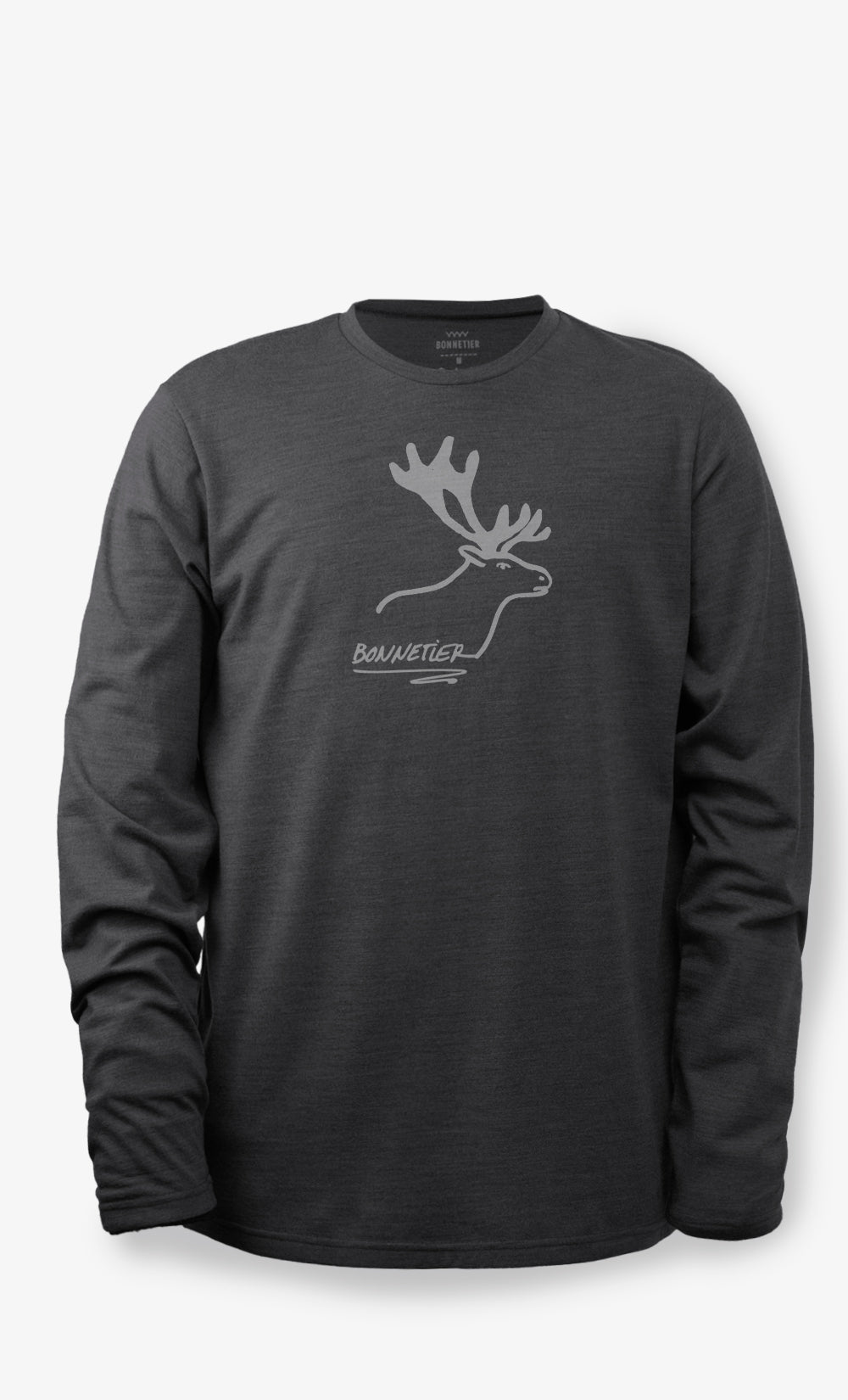 Men's Merino Long Sleeved Flannel Heather Black 