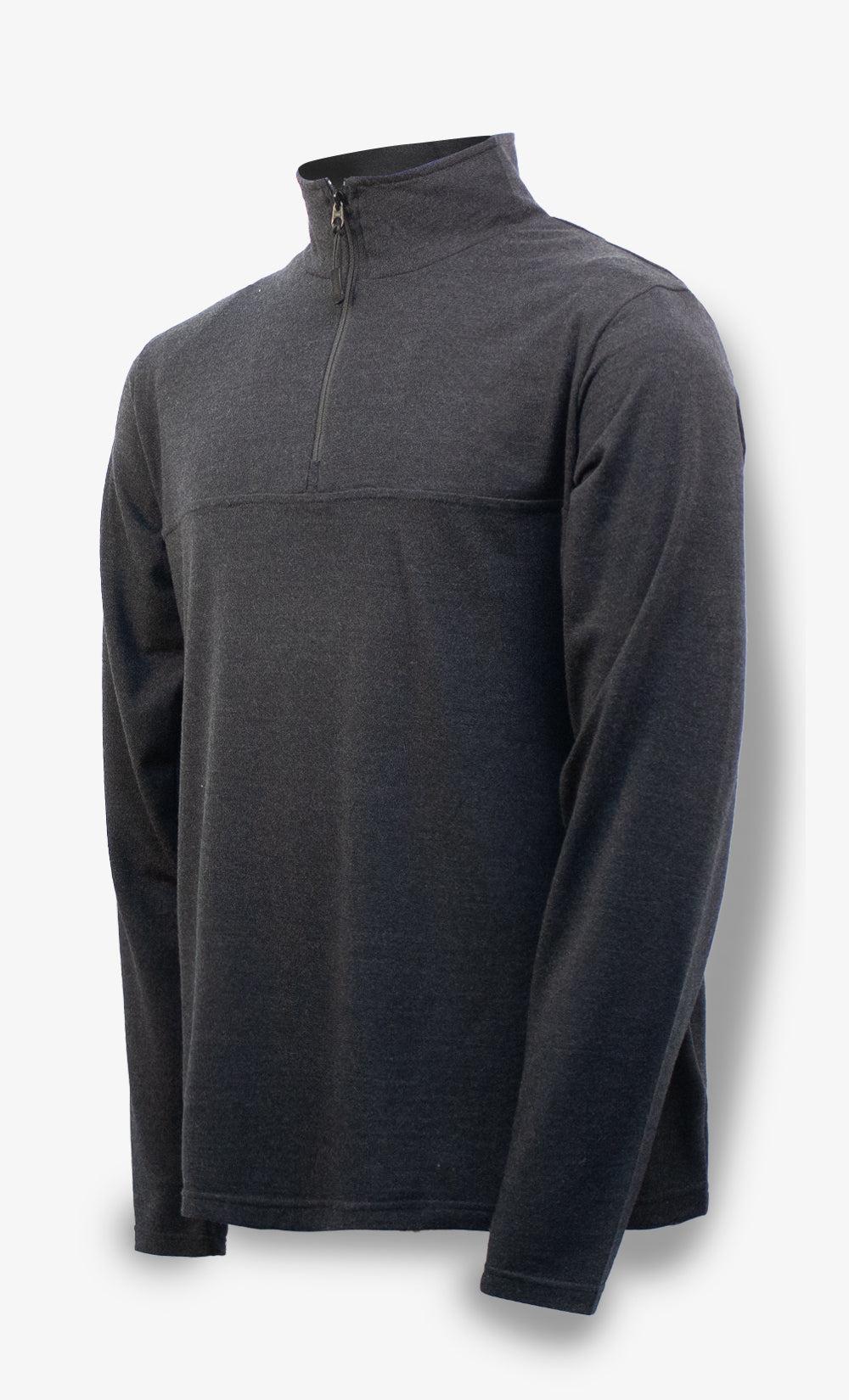 Men's Half-Zip Merino Flannel Heather Black