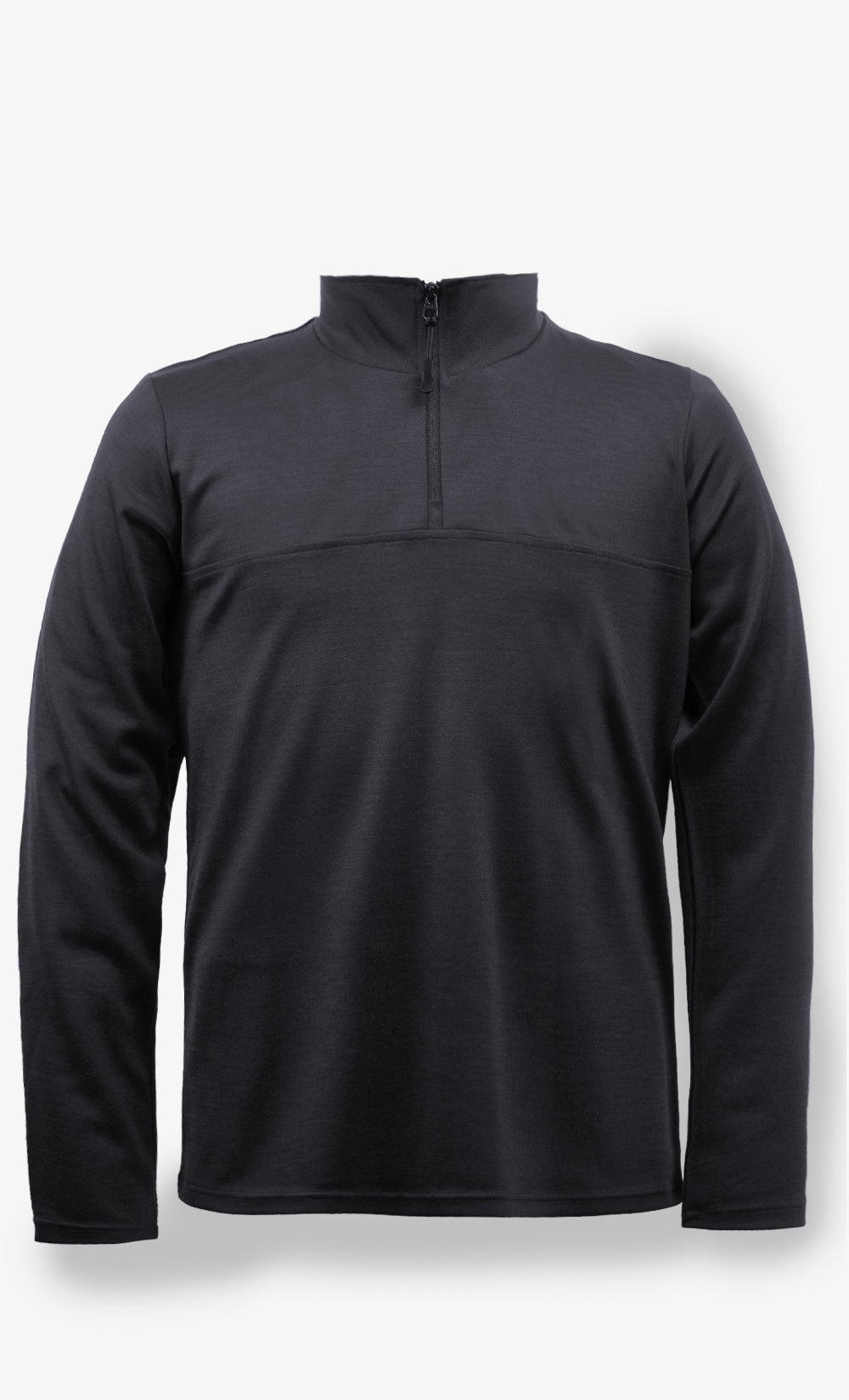 Demi-Zip Mérinos Homme Noir