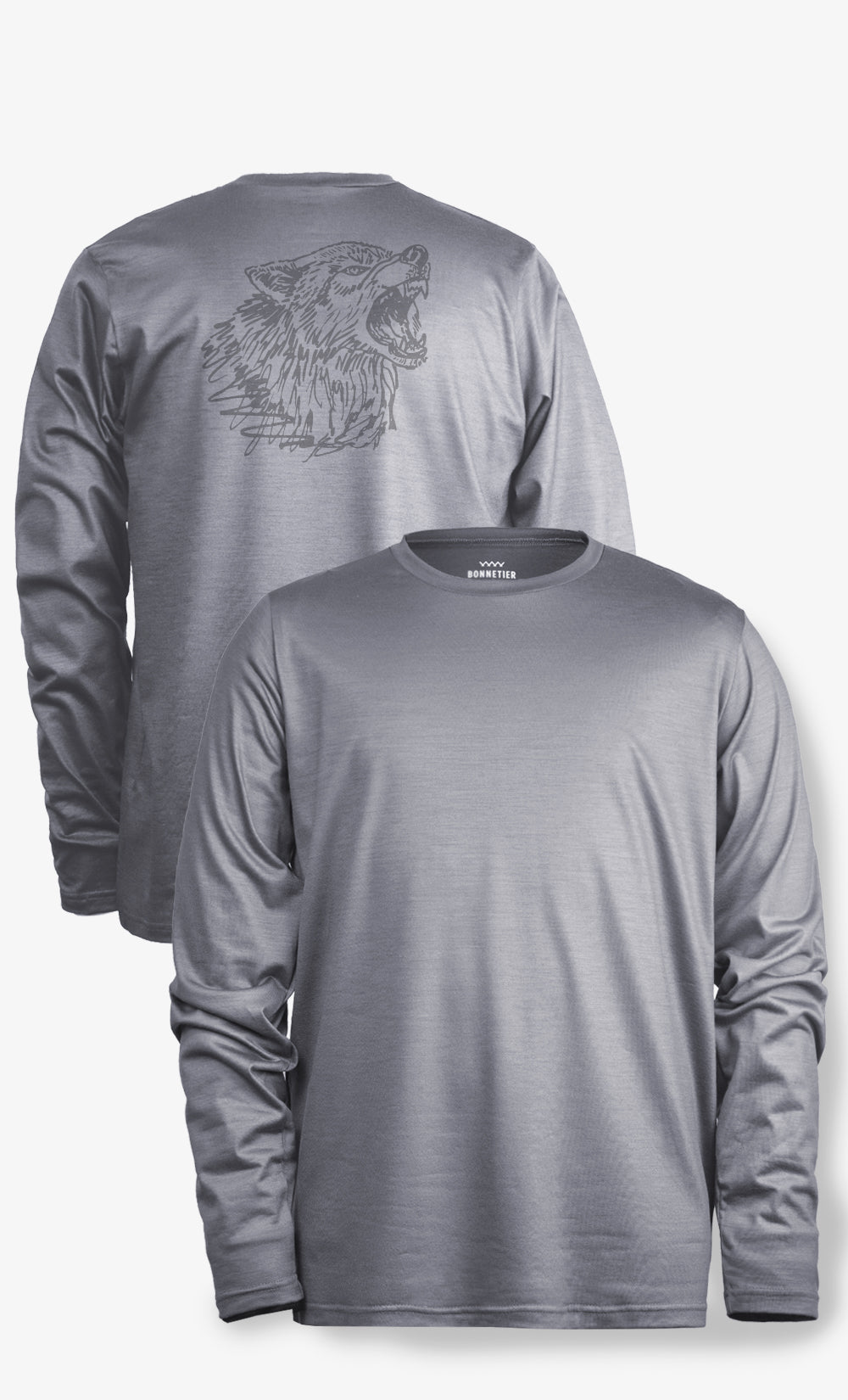 Men's Merino Trail Stretchwool™ Long Sleeve Gray - Big Wolf