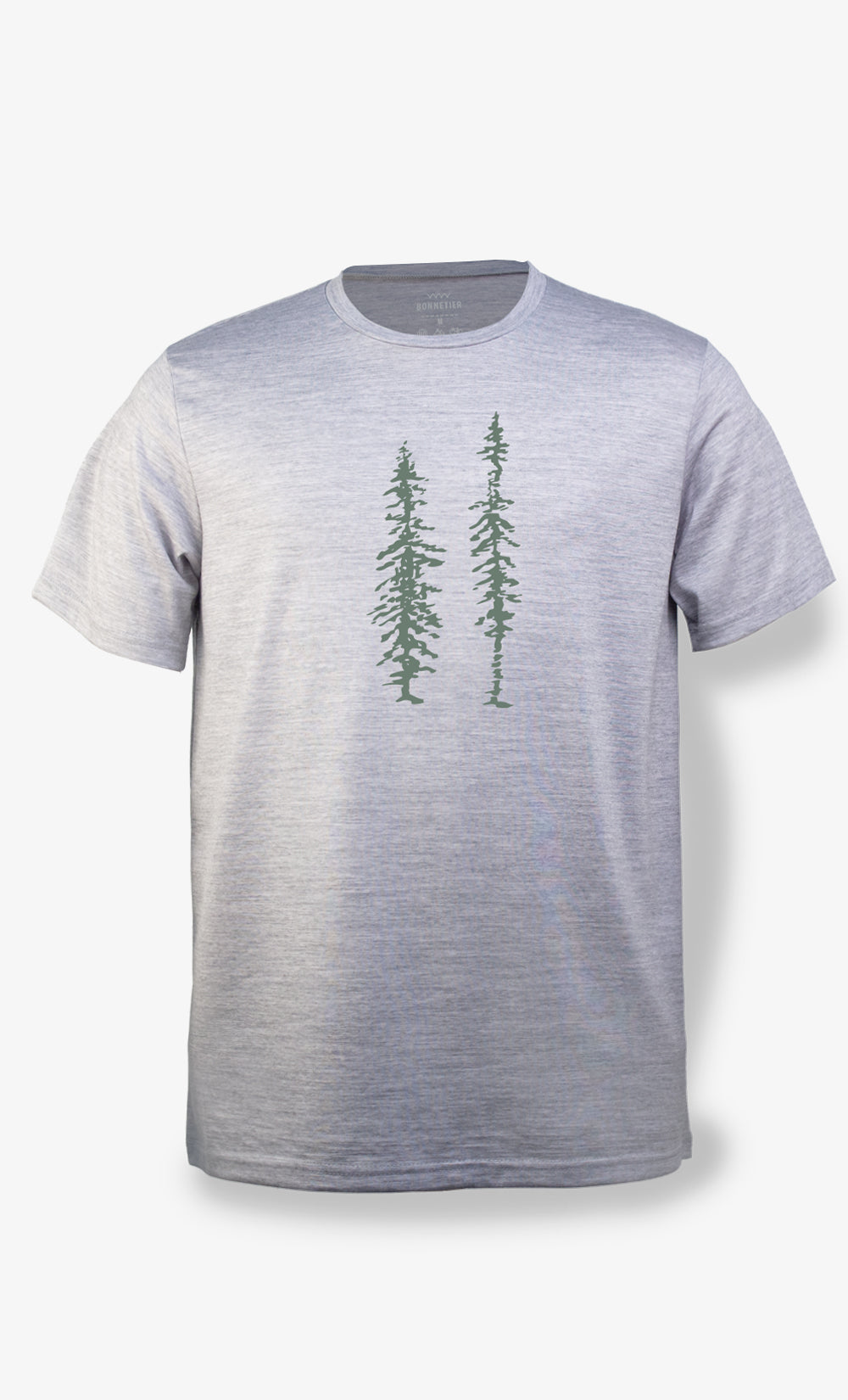 Men's Ultra-Light Grey Merino T-Shirt - Pixel Tree