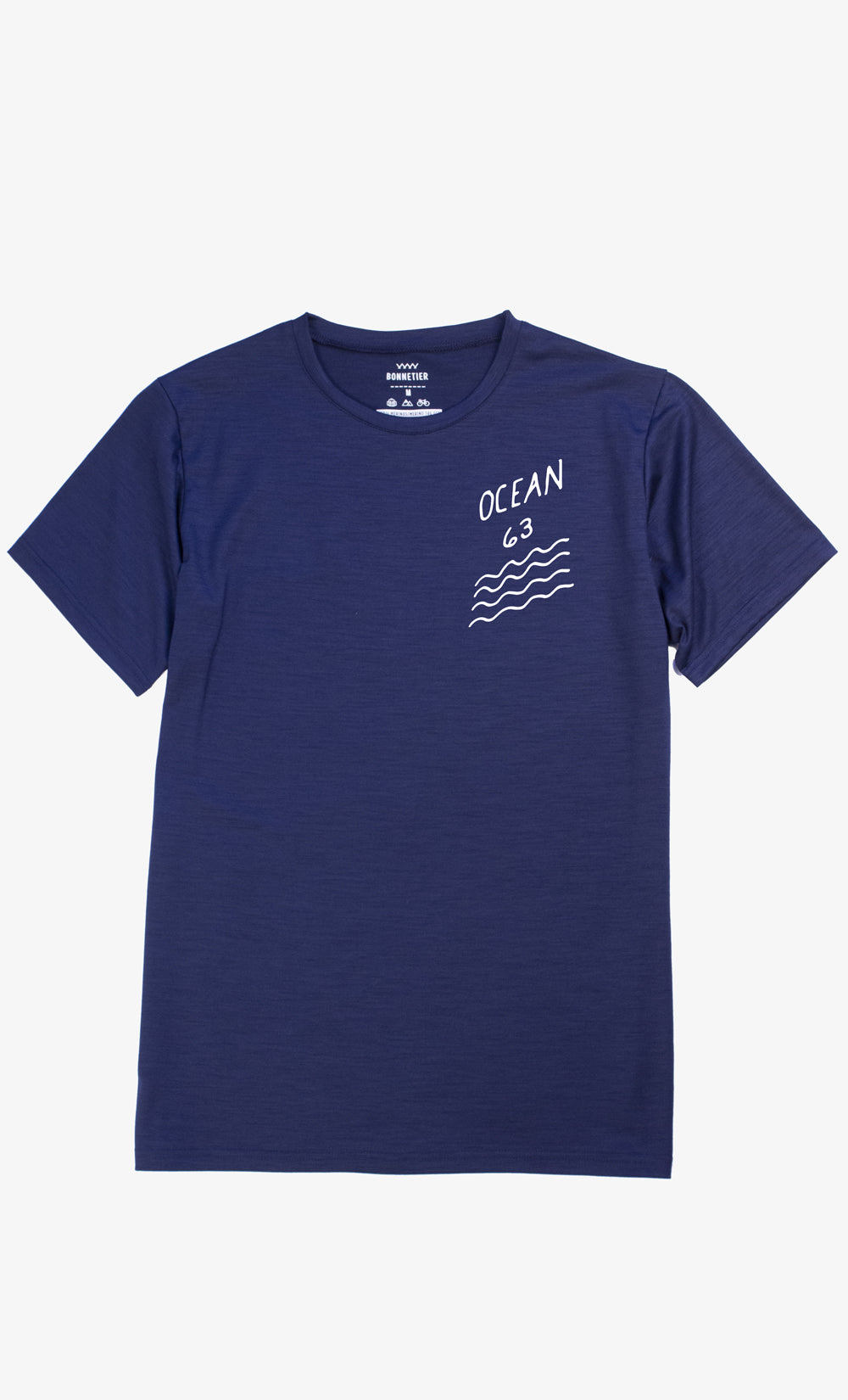 Navy Men's Ultra Light Merino T-shirt  - Ocean 63