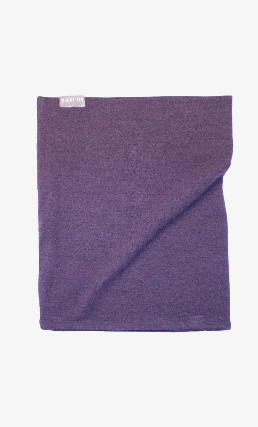 Double Neck Warmer Merino Flannel - Heathered Eggplant